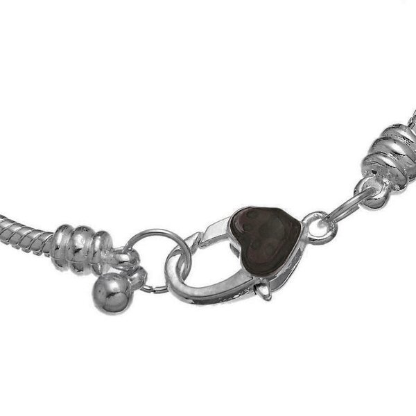 Armband Charms & Beads schwarz wei KLEEBLATT