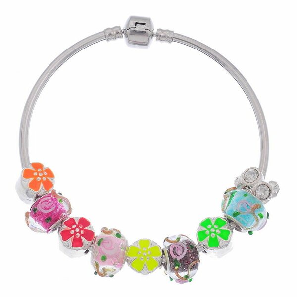 Armreif Charms & Beads Flower Power mit Blten inkl. Perlen
